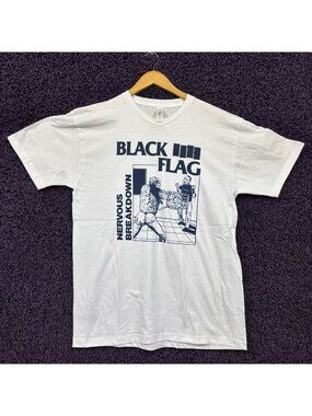 Black Flag Nervous Breakdown Punk Rock Band T-Shirt Size Large